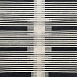 Ultra Soft Area Rug, Non Slip, Stain Resistant, Washable Area Rugs for Living Room, Bedroom, Sleek Black White Linear Patterned Rug with Striped Layered Geometric Design(Black)