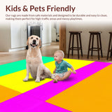 Ultra Soft Area Rug, Non Slip, Stain Resistant, Washable Area Rugs for Living Room, Bedroom, Vibrant Gradient Abstract Aesthetic(Yellow)