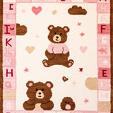 Ultra Soft Area Rug, Non Slip, Stain Resistant, Washable Area Rugs for Living Room, Bedroom, Whimsical Educational Alphabet Delight(Pink)