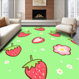 Ultra Soft Area Rug, Non Slip, Stain Resistant, Washable Area Rugs for Living Room, Bedroom, Stylish Modern Sweet Fruit Concept(Green)