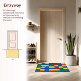 Ultra Soft Area Rug, Non Slip, Stain Resistant, Washable Area Rugs for Living Room, Bedroom, Youthful Engaging Play Space Decor(Yellow)