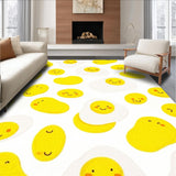 Ultra Soft Area Rug, Non Slip, Stain Resistant, Washable Area Rugs for Living Room, Bedroom, Bright Soft Curvilinear Shapes(Yellow)