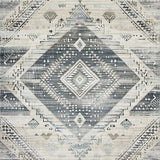 Ultra Soft Area Rug, Non Slip, Stain Resistant, Washable Area Rugs for Living Room, Bedroom, Rustic Vintage Ogee Motif(Gray)