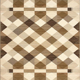 Ultra Soft Area Rug, Non Slip, Stain Resistant, Washable Area Rugs for Living Room, Bedroom, Rustic Earthy Tiled Aesthetic(Beige)