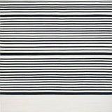 Ultra Soft Area Rug, Non Slip, Stain Resistant, Washable Area Rugs for Living Room, Bedroom, Minimalist Two Tone Rug with Crisp Parallel Stripes and Subtle Texture(Black)