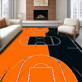 Ultra Soft Area Rug, Non Slip, Stain Resistant, Washable Area Rugs for Living Room, Bedroom, Contemporary Youthful Athletic Design(Orange)