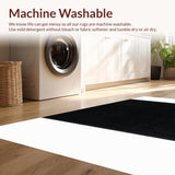 Ultra Soft Area Rug, Non Slip, Stain Resistant, Washable Area Rugs for Living Room, Bedroom, Contemporary Bow Rug - Unique Aesthetic Home Bathmat for Trendy Spaces(Black)