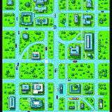 Ultra Soft Area Rug, Non Slip, Stain Resistant, Washable Area Rugs for Living Room, Bedroom, Vibrant Urban Playground Design(Green)