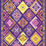 Ultra Soft Area Rug, Non Slip, Stain Resistant, Washable Area Rugs for Living Room, Bedroom, Dynamic Floral Lattice Composition(Purple)