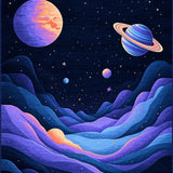Ultra Soft Area Rug, Non Slip, Stain Resistant, Washable Area Rugs for Living Room, Bedroom, Vibrant Cosmic Planetary Aesthetic(Purple)