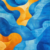Eclectic Colorful Wave Motif(Blue)