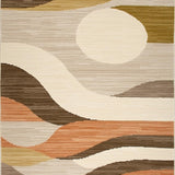 Ultra Soft Area Rug, Non Slip, Stain Resistant, Washable Area Rugs for Living Room, Bedroom, Rustic Warm Tones Design(Beige)
