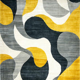 Ultra Soft Area Rug, Non Slip, Stain Resistant, Washable Area Rugs for Living Room, Bedroom, Luxurious Textured Modern Design(Yellow)