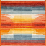 Ultra Soft Area Rug, Non Slip, Stain Resistant, Washable Area Rugs for Living Room, Bedroom, Contemporary Colorful Ogee Pattern(Orange)