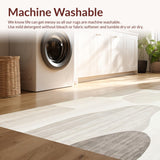 Ivory Serenity Area Gentle Abstract Flowing Shapes(Beige)