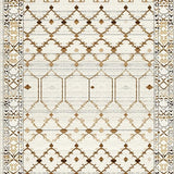 Ultra Soft Area Rug, Non Slip, Stain Resistant, Washable Area Rugs for Living Room, Bedroom, Contemporary Warm Toned Geometric(Beige)
