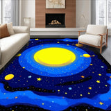 Ultra Soft Area Rug, Non Slip, Stain Resistant, Washable Area Rugs for Living Room, Bedroom, Cosmic Alphabetic Playful Motif(Yellow)