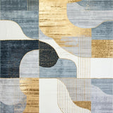 Rustic Chic Abstract Trellis Artwork(Blue)