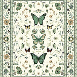 Ultra Soft Area Rug, Non Slip, Stain Resistant, Washable Area Rugs for Living Room, Bedroom, Contemporary Insect Inspired Visuals(Ivory)
