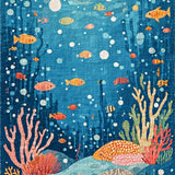 Ultra Soft Area Rug, Non Slip, Stain Resistant, Washable Area Rugs for Living Room, Bedroom, Playroom Education Ocean Animal ABC Number Shape Area Rug(Blue)