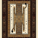 Ultra Soft Area Rug, Non Slip, Stain Resistant, Washable Area Rugs for Living Room, Bedroom, Sophisticated Wild Animal Motif(Brown)