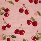 Ultra Soft Area Rug, Non Slip, Stain Resistant, Washable Area Rugs for Living Room, Bedroom, Blush Bow Tie and Cherry Cluster Washable Runner Mat(Pink)