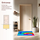 Cheerful Rainbow Typography Motif(Blue)