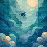 Ultra Soft Area Rug, Non Slip, Stain Resistant, Washable Area Rugs for Living Room, Bedroom, Oceanic Serenity Rug with Modern Turtle Silhouette and Coastal Swirl Motifs(Blue)