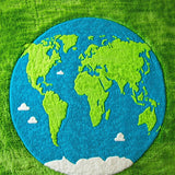 Ultra Soft Area Rug, Non Slip, Stain Resistant, Washable Area Rugs for Living Room, Bedroom, Educational Green World Map Rug for Kids Classroom(Green)