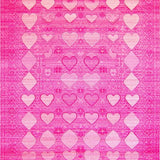 Ultra Soft Area Rug, Non Slip, Stain Resistant, Washable Area Rugs for Living Room, Bedroom, Delightful Textured Heart Theme(Pink)