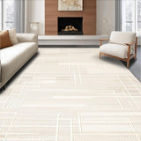 Modern Abstract Cream Area – Woven Geometric(Beige)