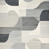 Ultra Soft Area Rug, Non Slip, Stain Resistant, Washable Area Rugs for Living Room, Bedroom, Refined Minimalist Wave Texture(Gray)