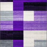 Ultra Soft Area Rug, Non Slip, Stain Resistant, Washable Area Rugs for Living Room, Bedroom, Bold Diamond Abstract Composition(Purple)