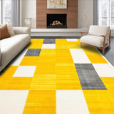 Ultra Soft Area Rug, Non Slip, Stain Resistant, Washable Area Rugs for Living Room, Bedroom, Contemporary Yellow Diamond Design(Yellow)