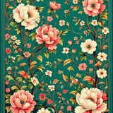 Ultra Soft Area Rug, Non Slip, Stain Resistant, Washable Area Rugs for Living Room, Bedroom, Sophisticated Distressed Floral Harmony(Green)