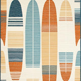 Ultra Soft Area Rug, Non Slip, Stain Resistant, Washable Area Rugs for Living Room, Bedroom, Whimsical Nautical Surfboard Design(Orange)