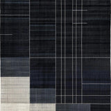 Ultra Soft Area Rug, Non Slip, Stain Resistant, Washable Area Rugs for Living Room, Bedroom, Chic Abstract Monochrome Design(Black)
