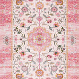 Ultra Soft Area Rug, Non Slip, Stain Resistant, Washable Area Rugs for Living Room, Bedroom, Contemporary Organic Shape Elements(Pink)