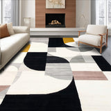 Ultra Soft Area Rug, Non Slip, Stain Resistant, Washable Area Rugs for Living Room, Bedroom, Contemporary Abstract Design Rug with Striking Geometric Shapes(Gray)