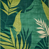 Ultra Soft Area Rug, Non Slip, Stain Resistant, Washable Area Rugs for Living Room, Bedroom, Sleek Geometric Floral Composition(Green)