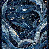 Ultra Soft Area Rug, Non Slip, Stain Resistant, Washable Area Rugs for Living Room, Bedroom, Mystic Kraken Sea Beast Carpet(Blue)