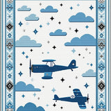 Ultra Soft Area Rug, Non Slip, Stain Resistant, Washable Area Rugs for Living Room, Bedroom, Sky-themed Cartoon Animal Parade(Blue)