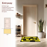 Ultra Soft Area Rug, Non Slip, Stain Resistant, Washable Area Rugs for Living Room, Bedroom, Vibrant Playful Animal Theme(Yellow)