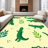 Ultra Soft Area Rug, Non Slip, Stain Resistant, Washable Area Rugs for Living Room, Bedroom, Vibrant Animal Motif for Kids(Green)