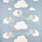 Ultra Soft Area Rug, Non Slip, Stain Resistant, Washable Area Rugs for Living Room, Bedroom, Charming Animal Motif in Grey(Blue)