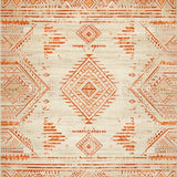 Ultra Soft Area Rug, Non Slip, Stain Resistant, Washable Area Rugs for Living Room, Bedroom, Stylish Warm Beige Medallion Theme(Orange)