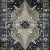 Ultra Soft Area Rug, Non Slip, Stain Resistant, Washable Area Rugs for Living Room, Bedroom, Elegant Ombre Cosmic Design(Gray)