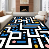 Ultra Soft Area Rug, Non Slip, Stain Resistant, Washable Area Rugs for Living Room, Bedroom, Sleek Bold Lettering Arrangement(Black)