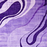 Ultra Soft Area Rug, Non Slip, Stain Resistant, Washable Area Rugs for Living Room, Bedroom, Lively Modern Swirl Pattern(Purple)