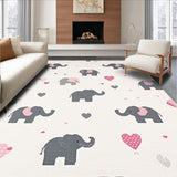 Ultra Soft Area Rug, Non Slip, Stain Resistant, Washable Area Rugs for Living Room, Bedroom, Stylish Abstract Animal Design(White)